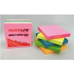 Razorline Cube 76x76 Bright Memo Pads Pkt of 5_2